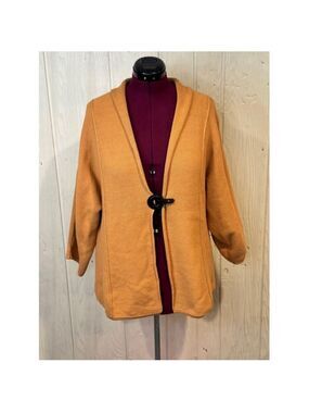 JM Collection Cardigan Sweater Mustard Large